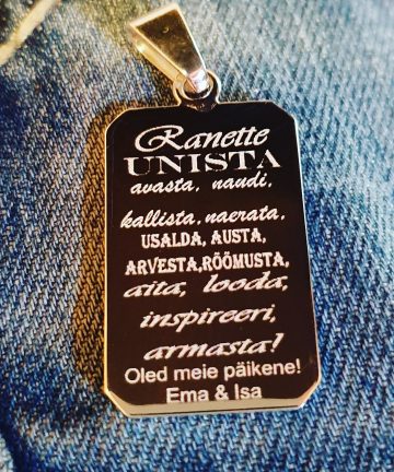 Lõigatud nurkadega hõbedast ripats
